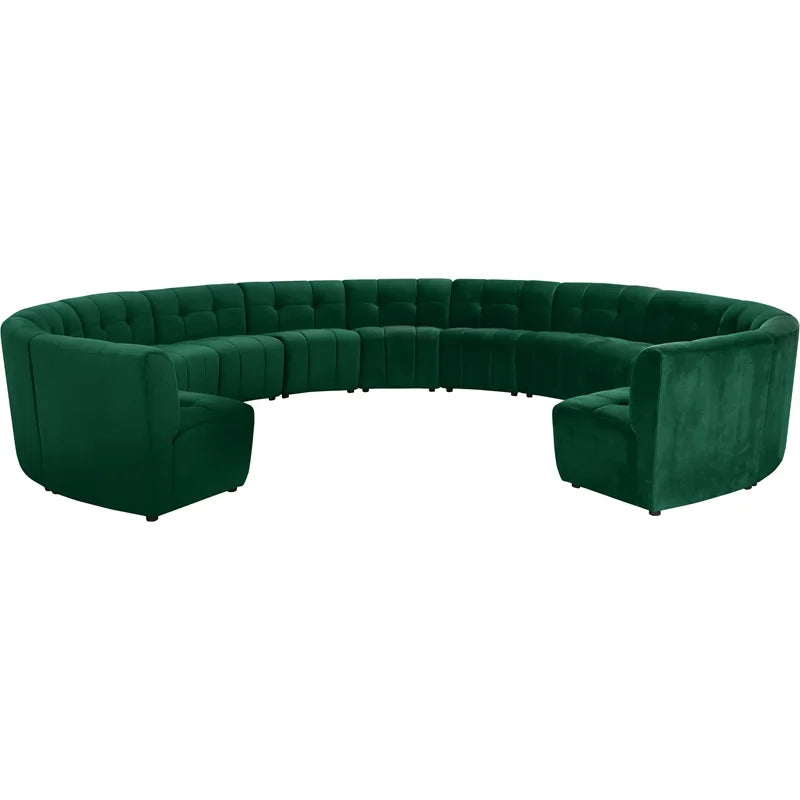 Green Velvet Sectional Sofa G68608