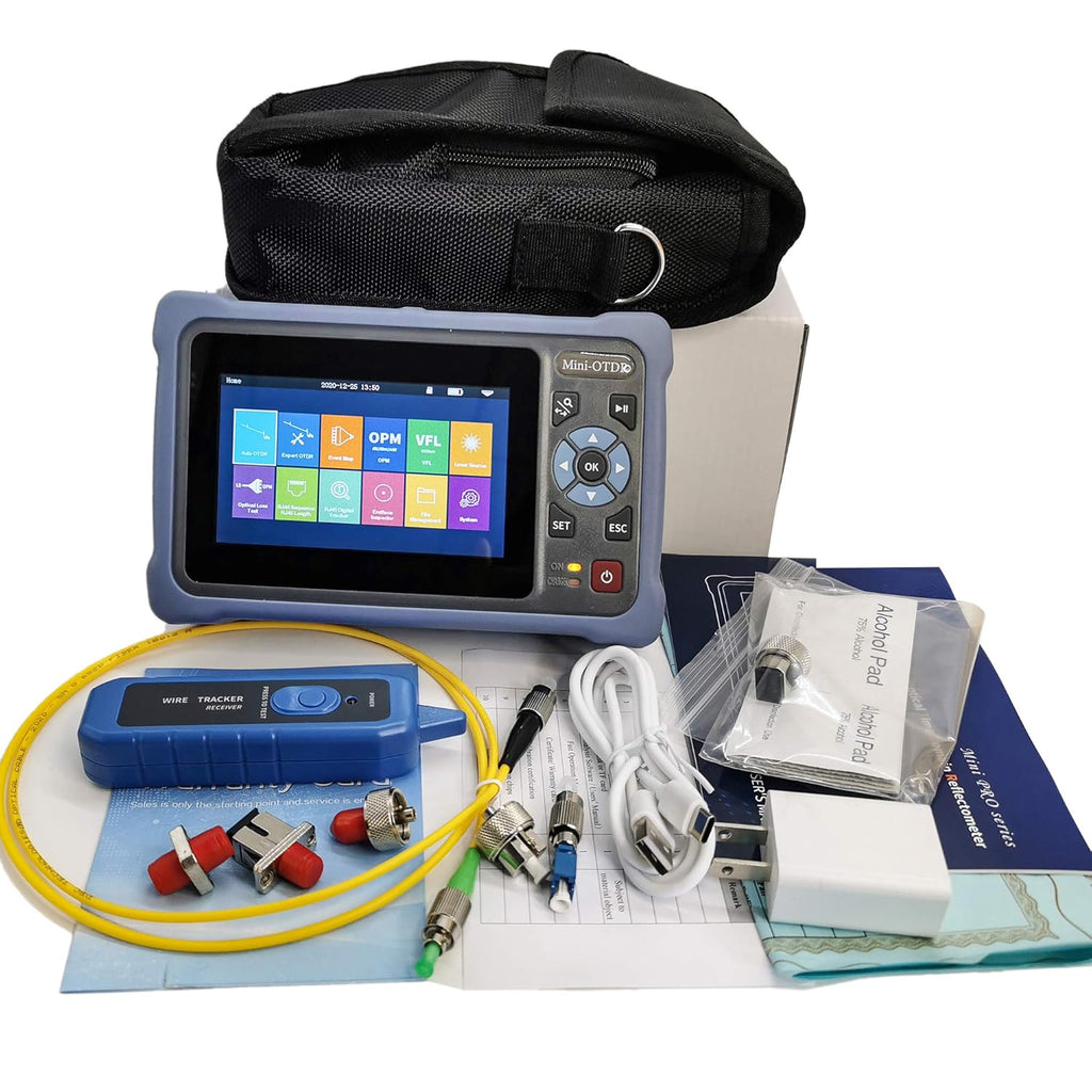 Single Mode OTDR 1310/1550nm 26/24dB 4.3 inches Touch Screen Optical Network Tester with FC/UPC-FC/APC-SX Connector F95103