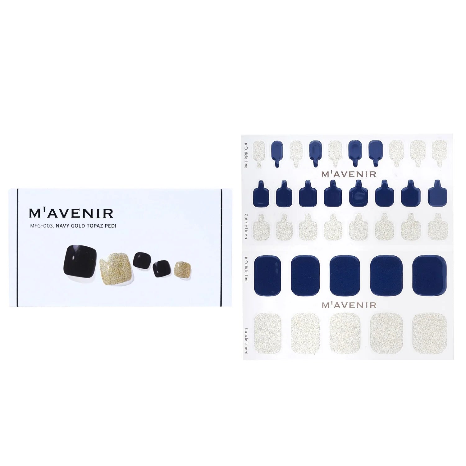 Classic Navy Nail Sticker 32pcs G511