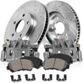 [2] Calipers + [2] Drilled/Slotted Rotors + [4] Ceramic Pads Kit P8049