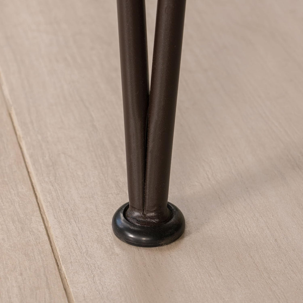 Teak Finish Acacia Wood Bar Table with Iron Frame S332484