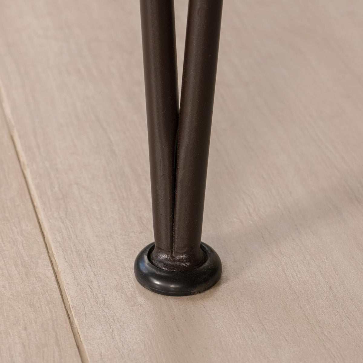 Teak Finish Acacia Wood Bar Table with Iron Frame S332484