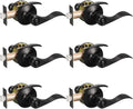 8 Pack Matte Black Privacy Door Knobs with Thumb Turn Lock F3084