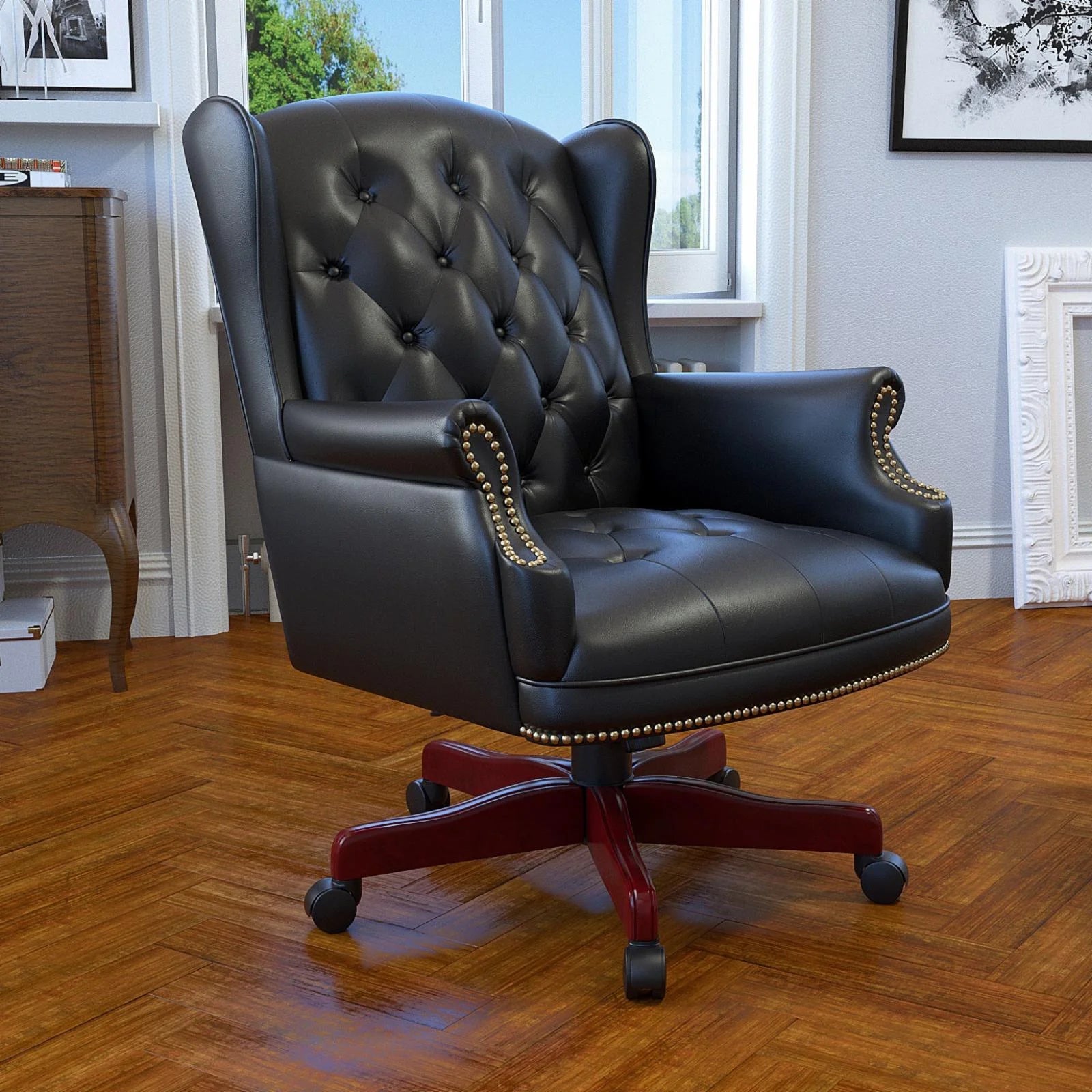 Black Wingback Desk Chair R187