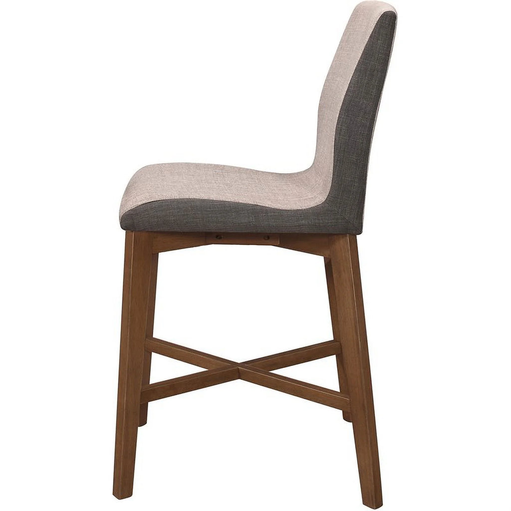 Upholstered Counter Height Stool in Gray-Walnut L436