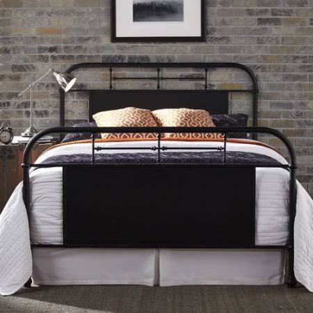 Black Twin Panel Bed Q75366
