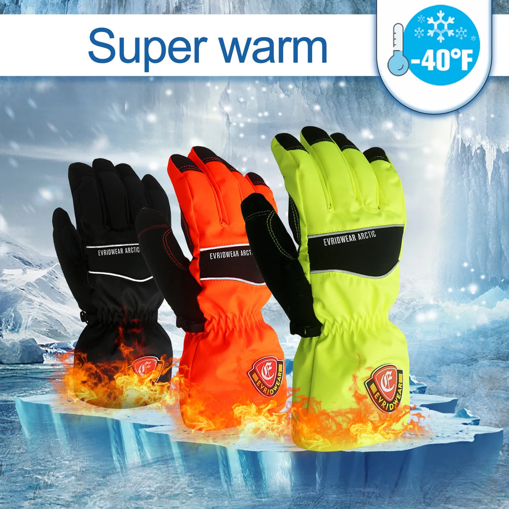Waterproof Ski Gloves, 3M Thinsulate Winter Gloves (M, Black) A5207