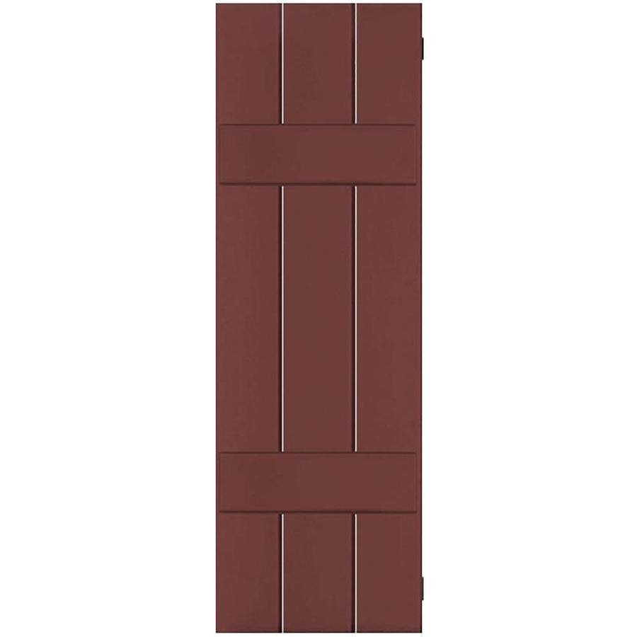 2-Pack 12-in W x 30-in H Cottage Red Board and Batten Wood Exterior Shutters T212023
