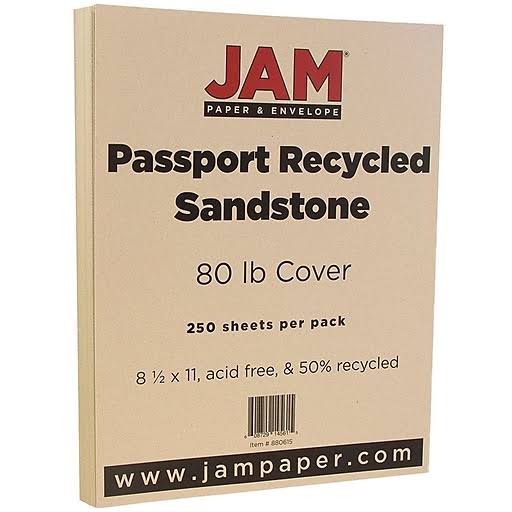 250 Sheets 80 lb Recycled Cardstock 8.5 x 11 M94115