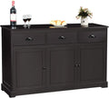 White Sideboard Buffet Server Storage Cabinet Console Table with 2 Cabinets and 3 Drawers D19484