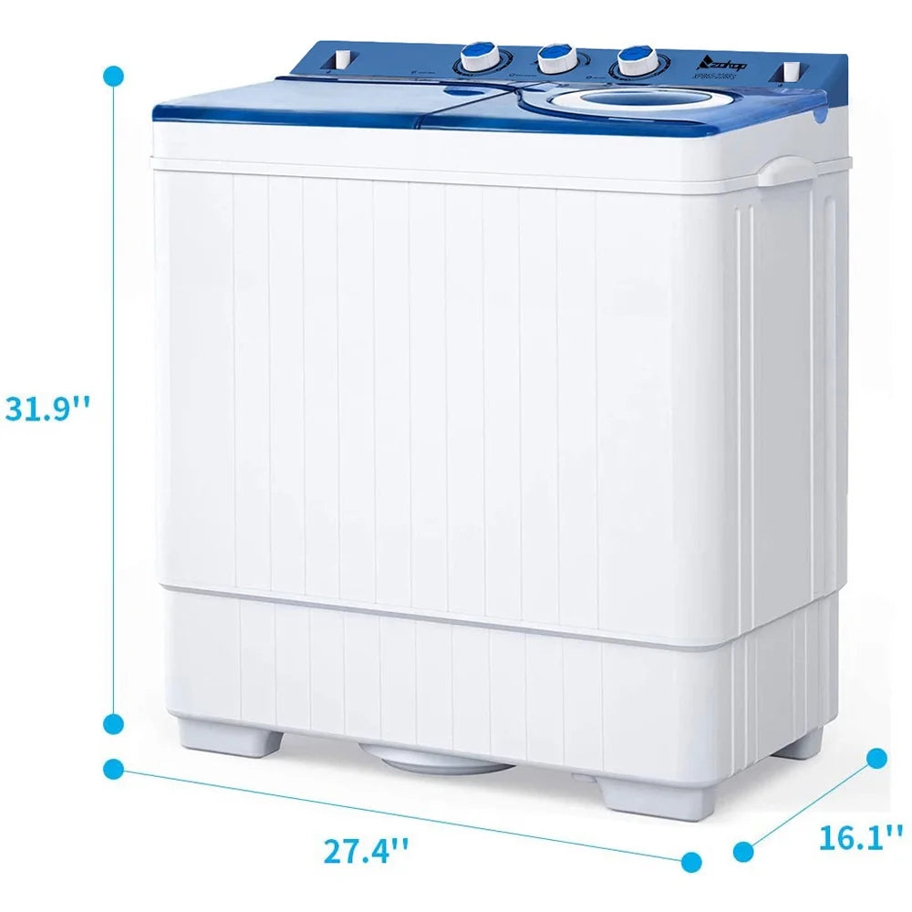 Semi-automatic Twin Tub Washing Machine, 26Lbs, White&Blue G9526