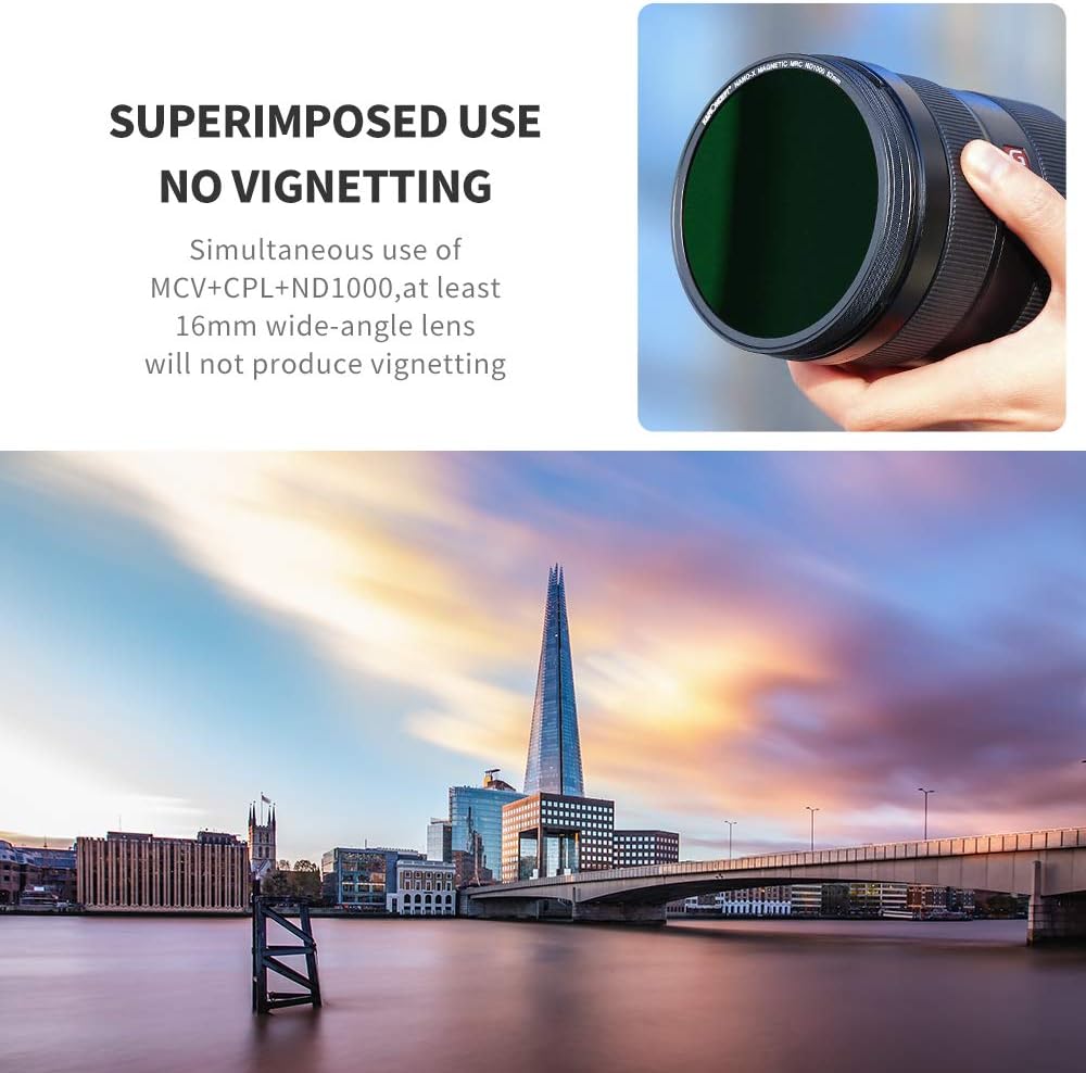 77mm Magnetic Lens Filter Kit with MCUV CPL ND1000 Magnetic Adapter Ring V2634