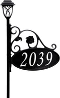 Handcrafted Double-Sided Reflective Home Address Sign with Solar Decorative Light O928511