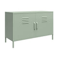 Pale Green 2 Door Metal Locker Accent Cabinet C327