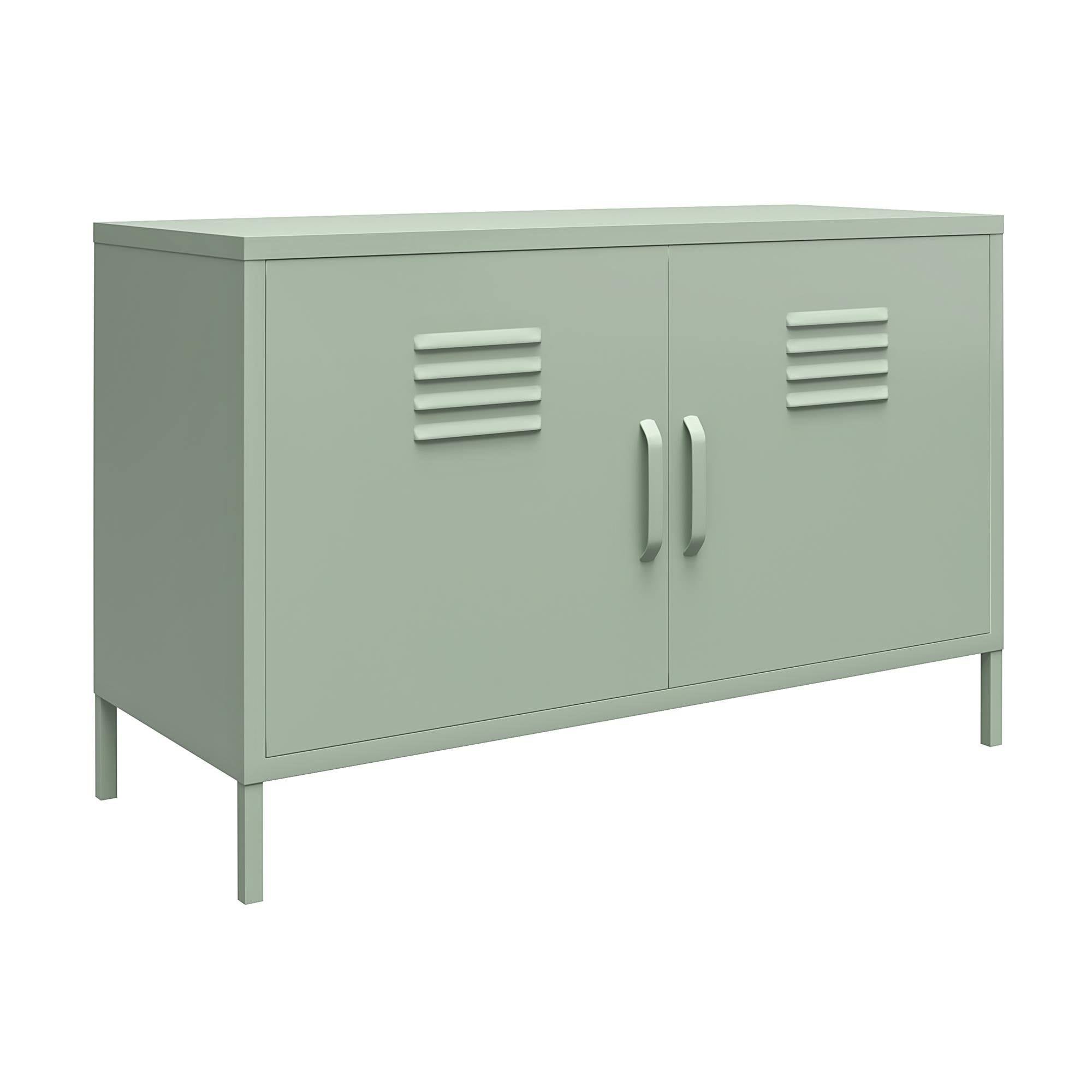 Pale Green 2 Door Metal Locker Accent Cabinet C327