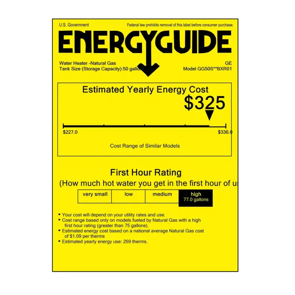50 Gallon Natural Gas Water Heater J34112