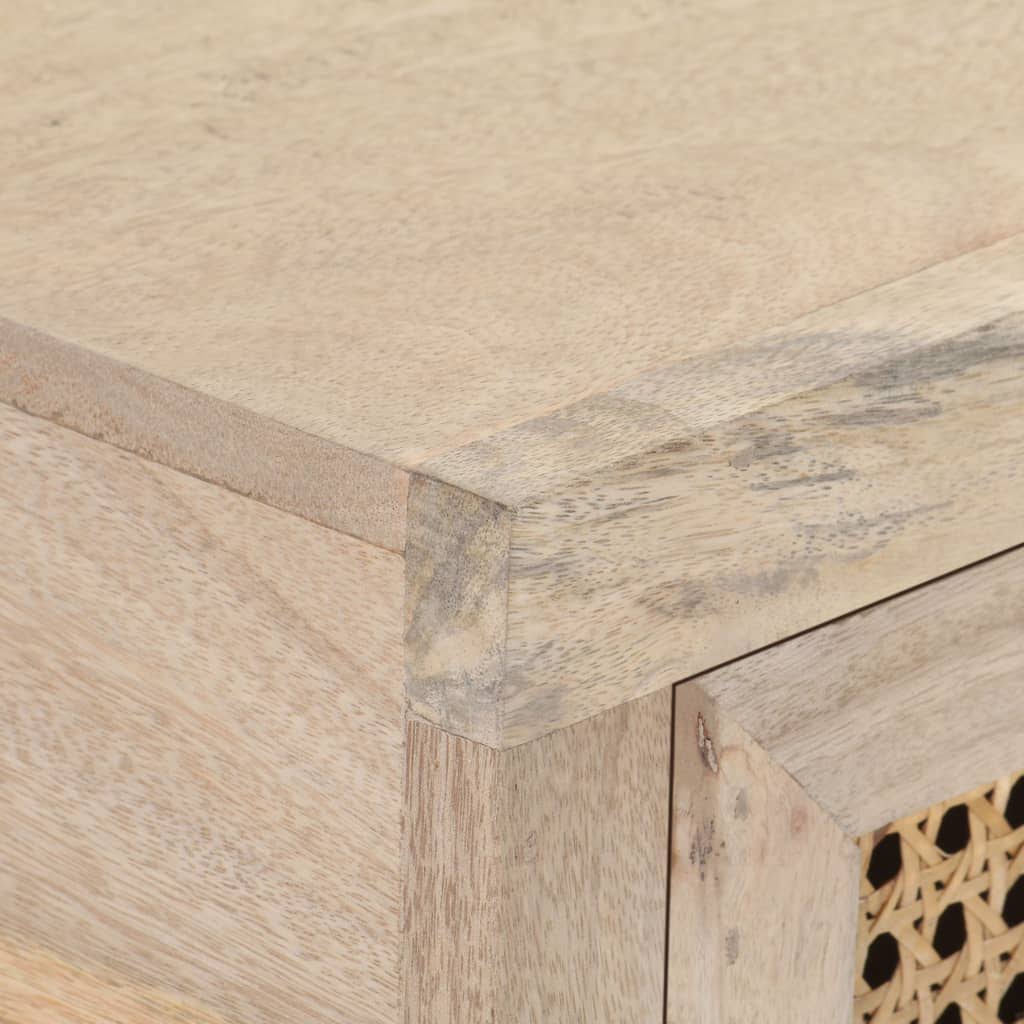 Solid Mango Wood and Natural Cane Console Table A20552