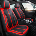 Black-Red Leather Car Seat Covers Full Set D367