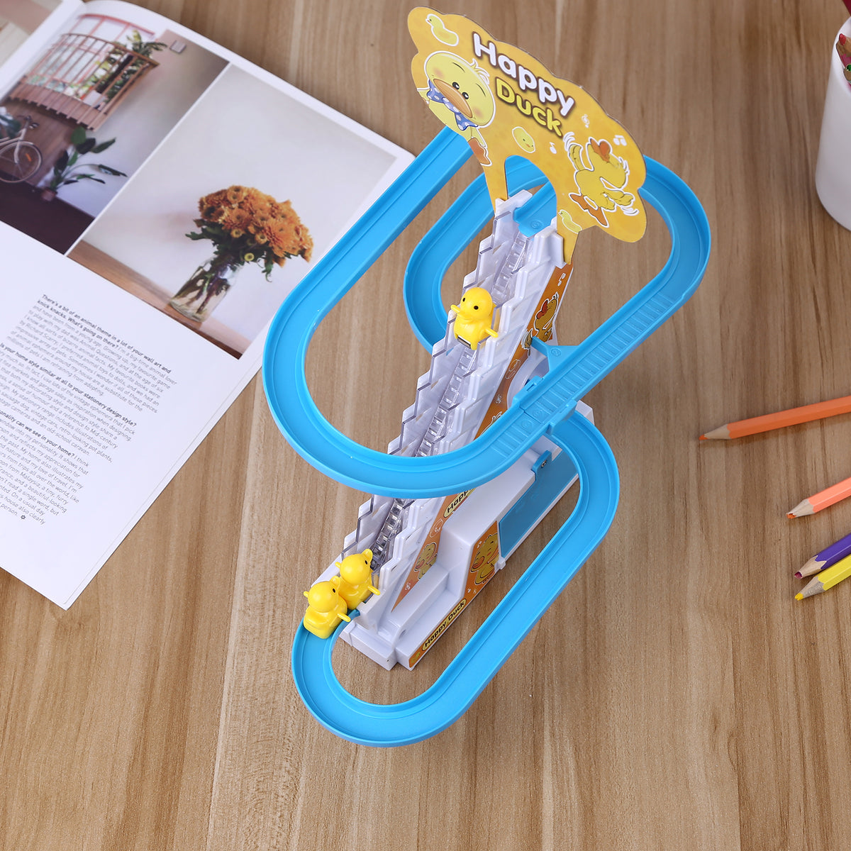 Duck Roller Coaster Toys 4 Pieces Educational Toys with Race Track M3427