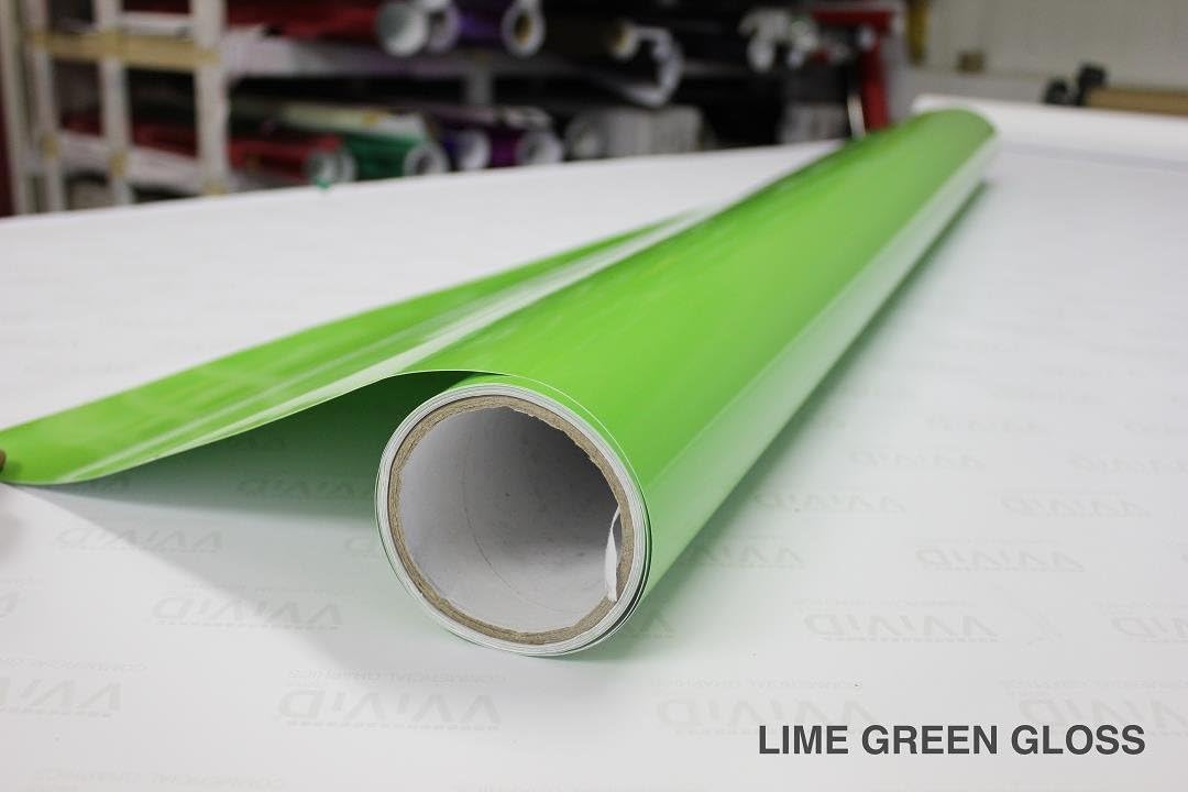 Lime Green Gloss Car Wrap Vinyl Roll with Air Release 3mil (6ft x 5ft) Pack of 2 V3075