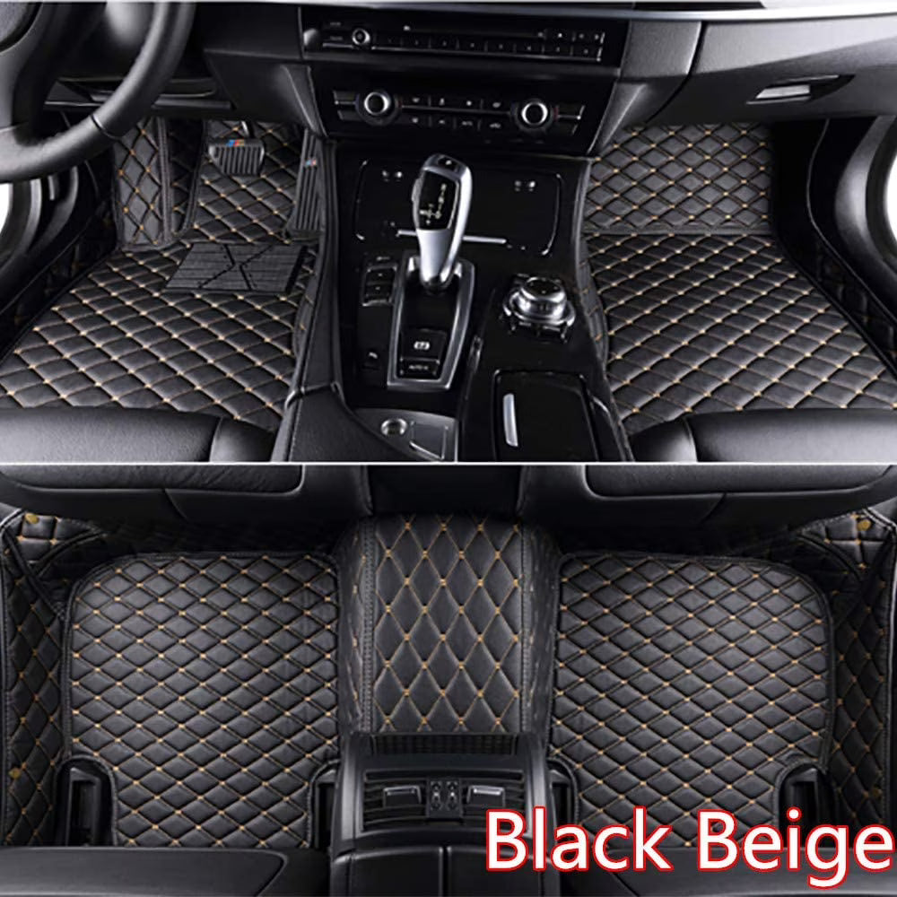 Waterproof Car Floor Mats (Black Beige) F346