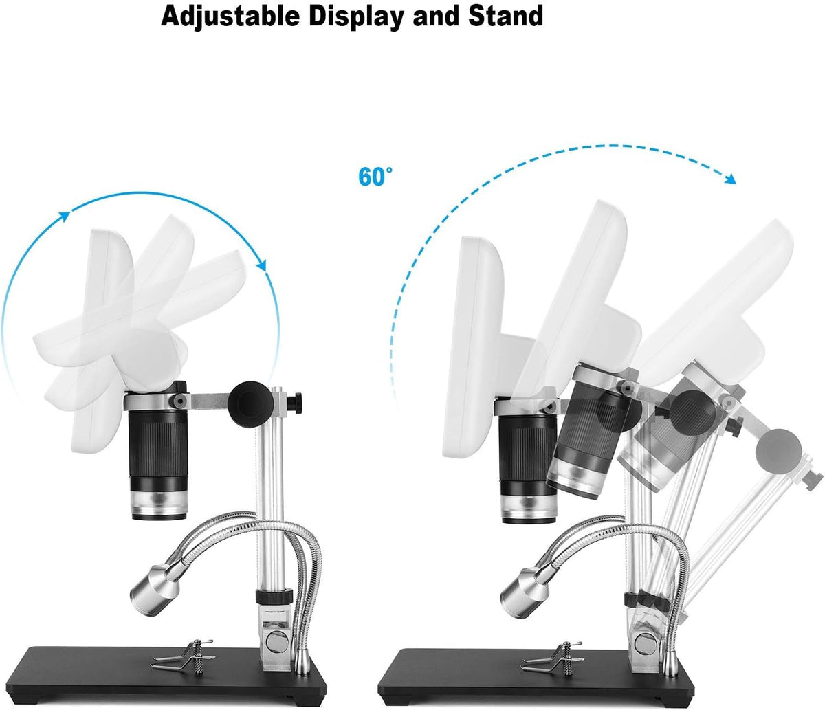 Digital Microscope 7 Inches LCD 1080P 200X Magnification Soldering Tool A8890