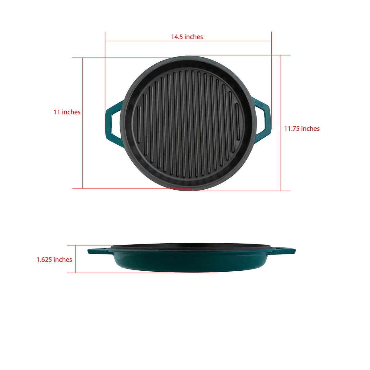 Enameled Cast Iron Dutch Oven with Grill Lid, 7-Quart E35996