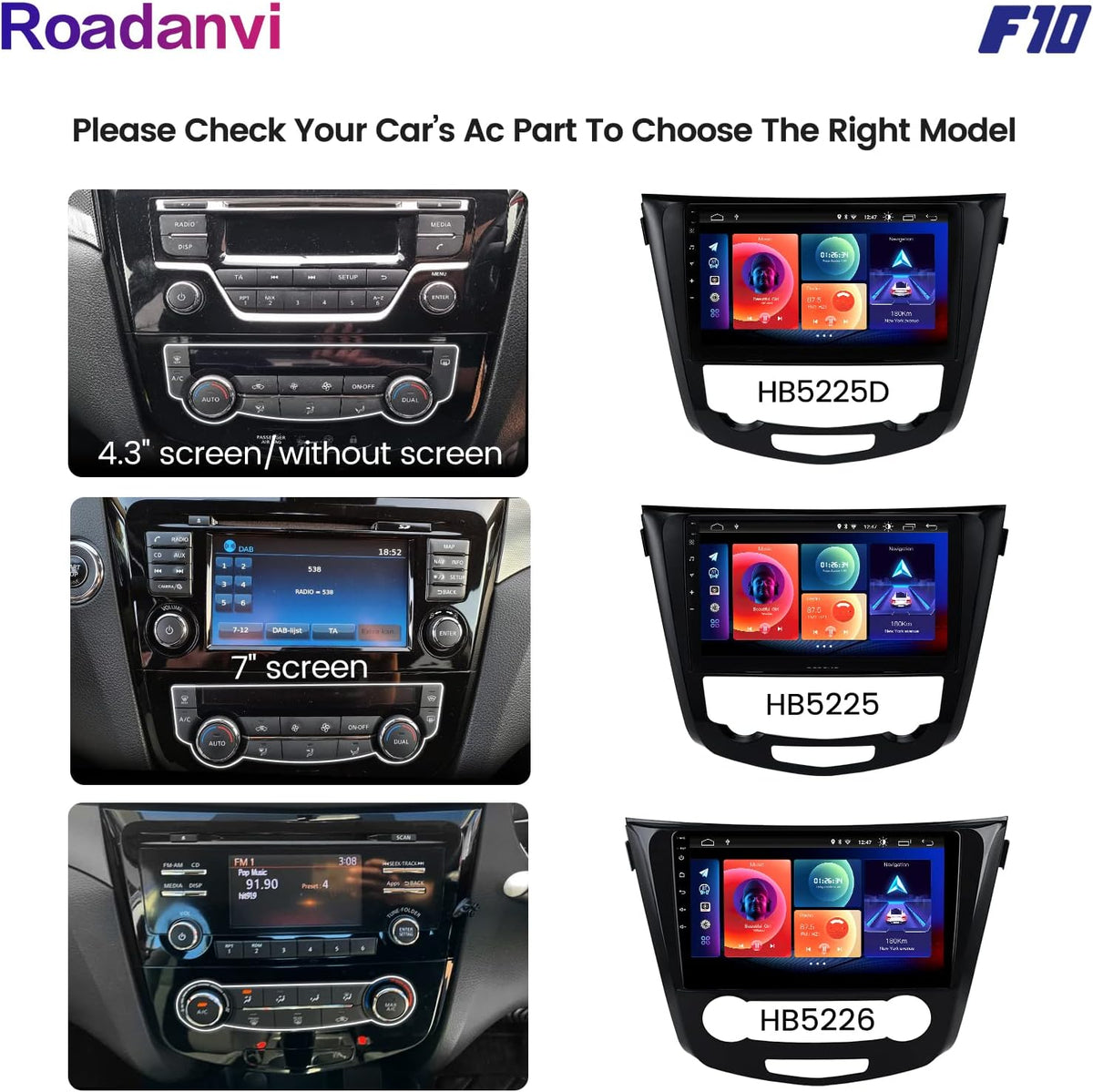 Car Stereo Head Unit 10.2 Inch Touch Screen 4GB+64GB H5790